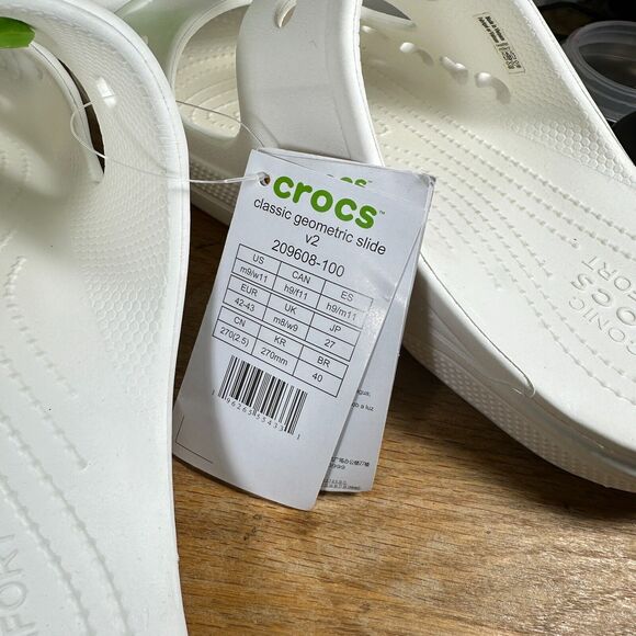 Crocs Unisex Baya White Slide Sandals Shoes Womens Size 12 - Picture 6 of 9